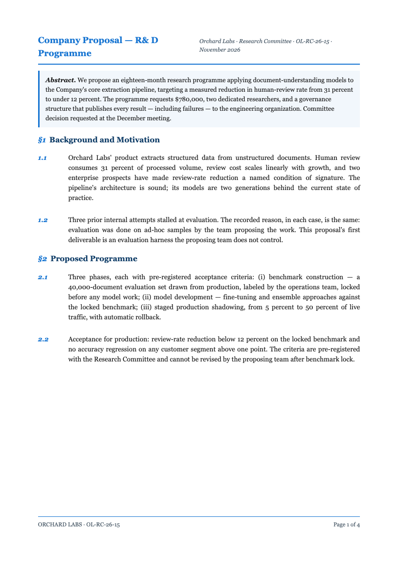 Ai research digest company proposal